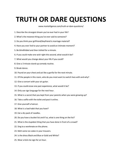 extreme truths and dares